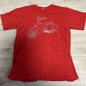 Lambretta Scooter Mens Shirt Red‎ Size Medium Short Sleeve